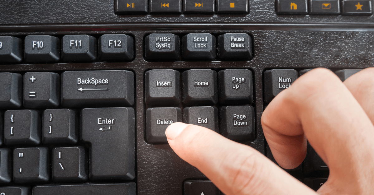 Darle a la tecla borrar en el ordenador, backups o copia de seguridad.